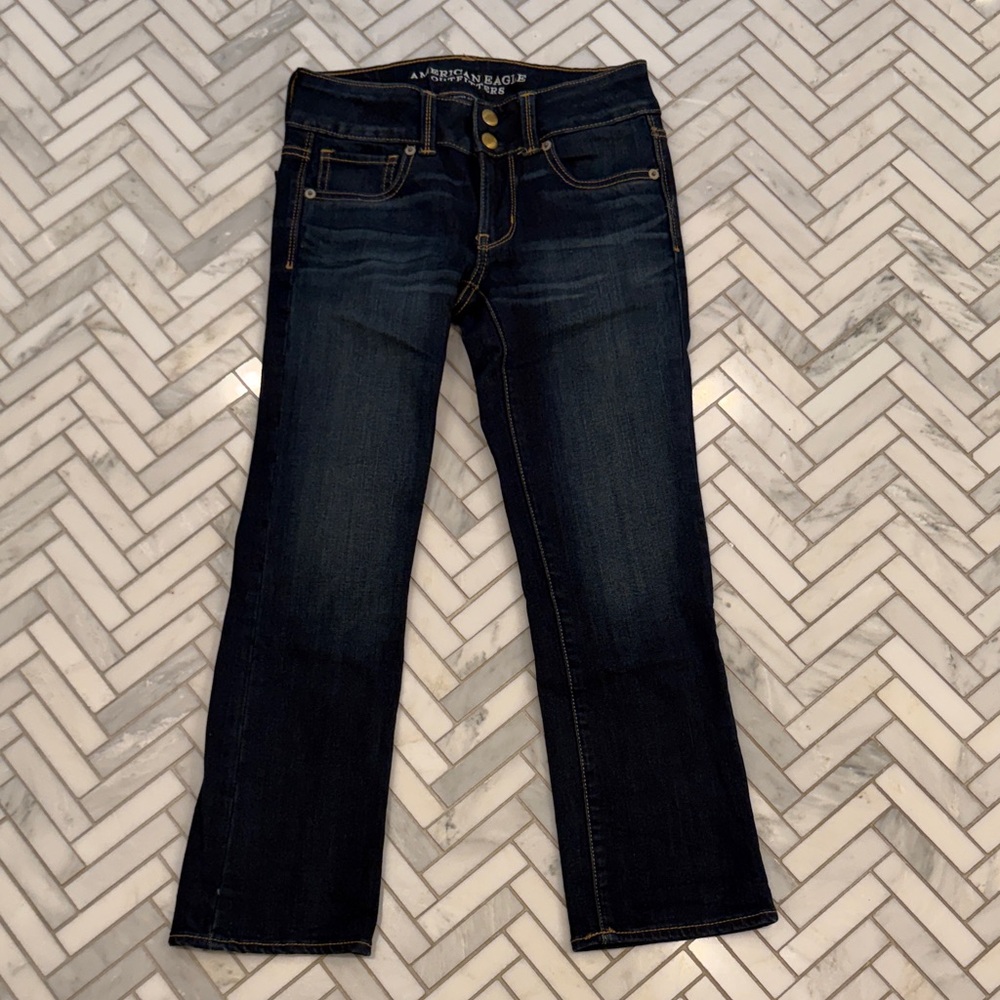 American Eagle Outfitters Women's Indigo Boot Cut Cropped Jeans